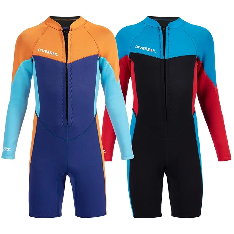 New Youth Boys Girls Diving Suit 2.5mm Neoprene One Piece Cold Proof Wetsuit Teenager Swimming Surfing Anti-Jellyfish Swimsuit