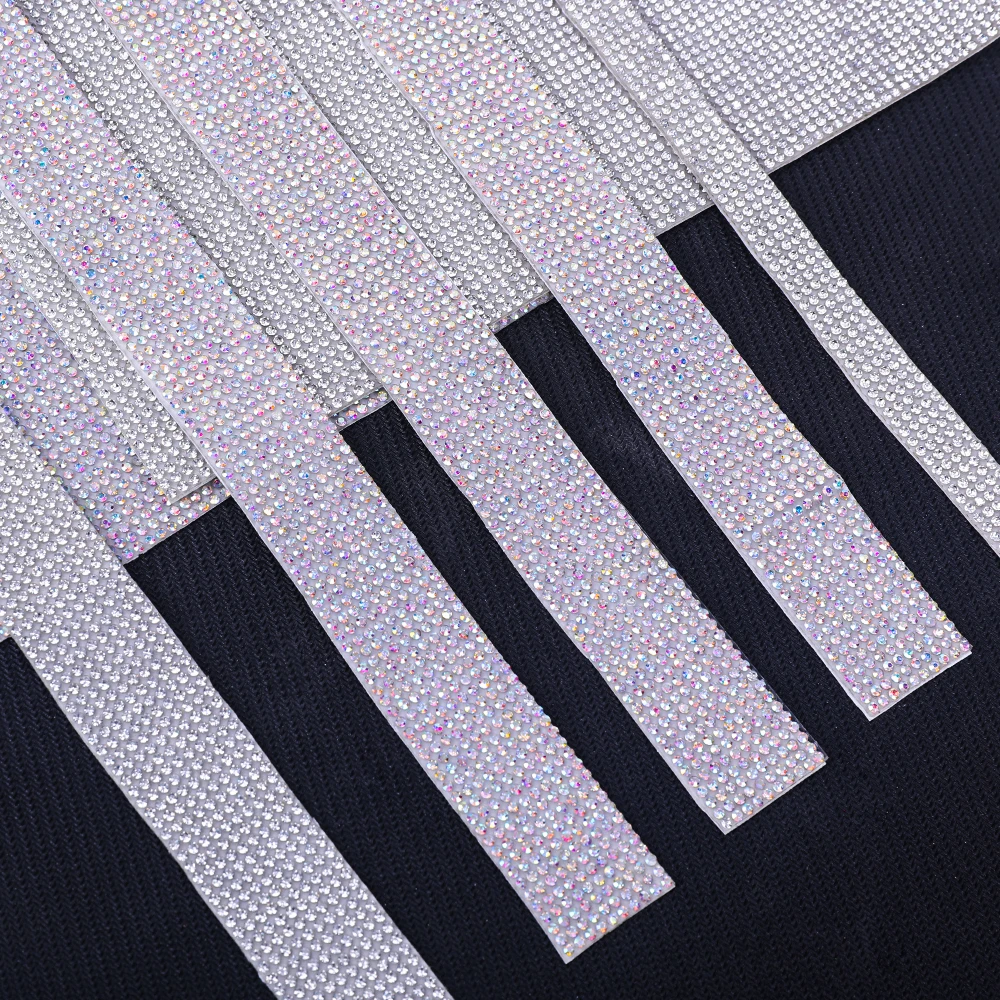 Vc breite kristall ab klarer Glanz Strass besatz auf Strass kette Eisen kleber auf Hot Fix Tap DIY Schuhe Kleidung Dekoration nähen – Detail 3