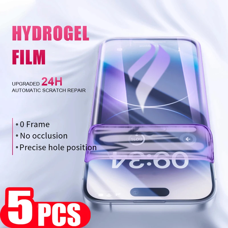 

Гидрогелевая пленка 9D для Iphone, защитная пленка для экрана телефона, 5 шт., 15 14 11 12 Pro 13 Mini Plus Xs Max Xr X