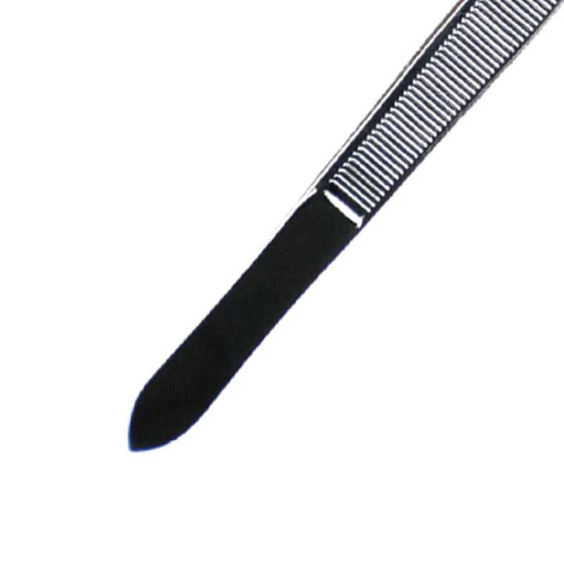 Stainless Steel Tweezers Lightweight Flat Head Rubber Tipped for Stamp Coin Jewelry Lab Hobby Crafts M4YD precision tweezers tweezer tool