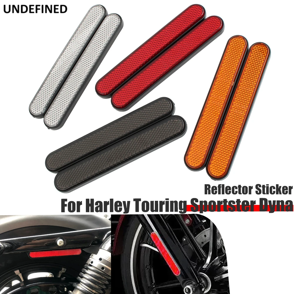 For Harley Sportster Dyna Universal Motorcycle Reflector Rectangle Saddlebag Latch Cover Front Reflectors Case Safety Warning