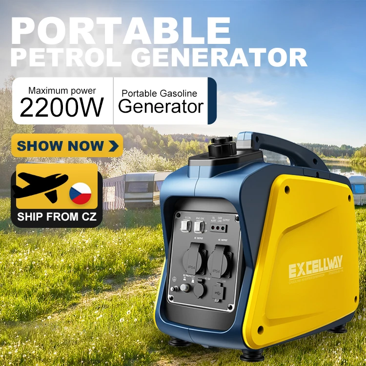 Excellway 2200W Generatore Di Benzina Centrale Elettrica Generatore Di Carburante 2000 Watt Di Marcia/2200 Watt Di Avviamento Inverter Stromerzeuger