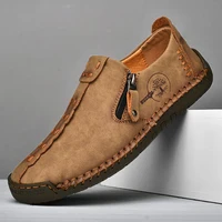 Handmade Leather Men Shoes Casual Slip On Loafers Breathable Leather Shoes Men Flats Hot Sale Moccasins Tooling Shoes Plus Size