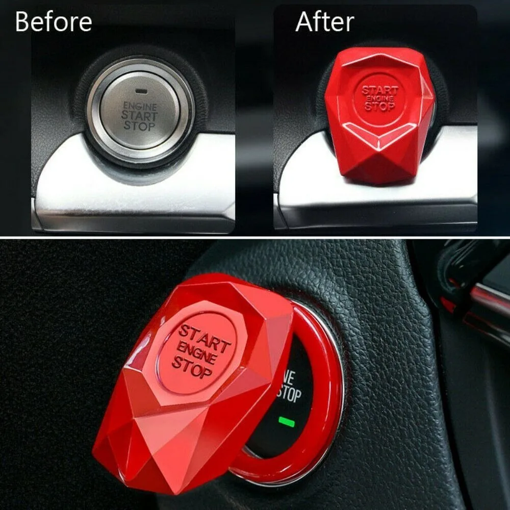 

Universal Car Engine Start Stop Push Button Switch Decor Cover Accessories Trim