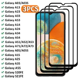 Premium 3-Pack Full Tempered Glass Screen Protectors for Black (For A25)