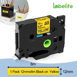Portable Industrial Label Printer with 203dpi for Heat Shrink Tubing and Cable Labeling (1pcs Black on Yellow)