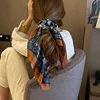 Retro Style Paisley Houndstooth Printed Square Scarf Soft Satin Thin Smooth Neck Scarf Sunscreen Headscarf For Women Head Wrap 3