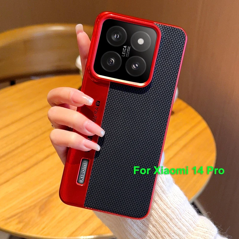 Elegant Diamond Look Leather Plated Case with Camera Lens Protection - Hard Back Cover
