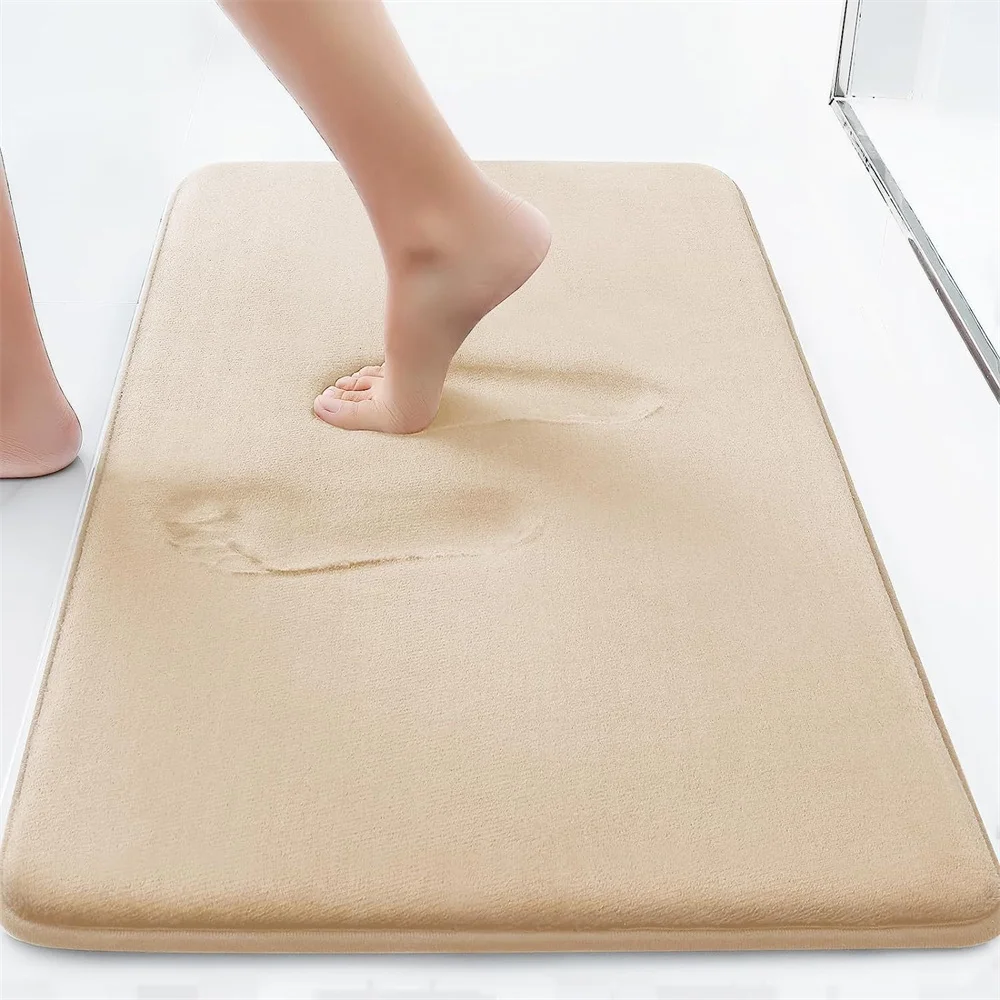Super Absorbent Bath Mat Toilet entrance Anti Slip Mat Bathroom Accessories Coral Velvet Floor Memory Foam Floor floor mat,bathroom floor mat,bathroom mat,absorbent bathroom mat,bath mat,anti slip mat,toilet mat