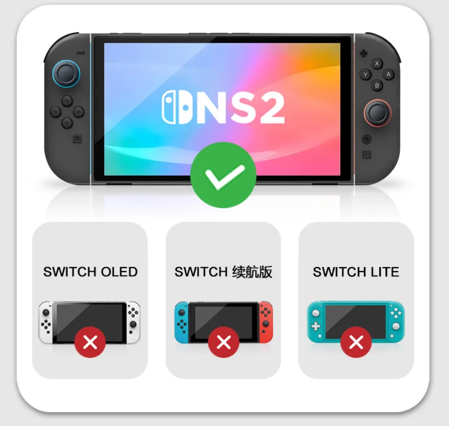 2pcs Silicone Thumb Stick Grip Cap Protective Cover For Switch Joy-con/NS 2 Pro Game Controller NS2 Protector Case_voghion.com