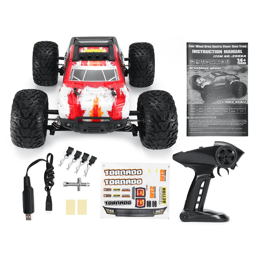Flyhal HBX FC610 RTR Two Battery 1/10 2.4G 4WD 46km/h RC Car Vehicles LED Lights Brushed Big Truck Model Toys Kids Child Gifts 5