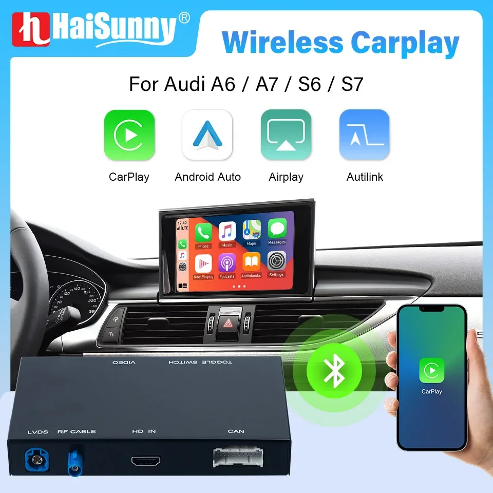 

RMC MIB2 MMI 3G Wireless Carplay For Audi A6 C6 C7 A7 S6 S72012 - 2018 Mirror Link Android Auto iInterface Rear Camera