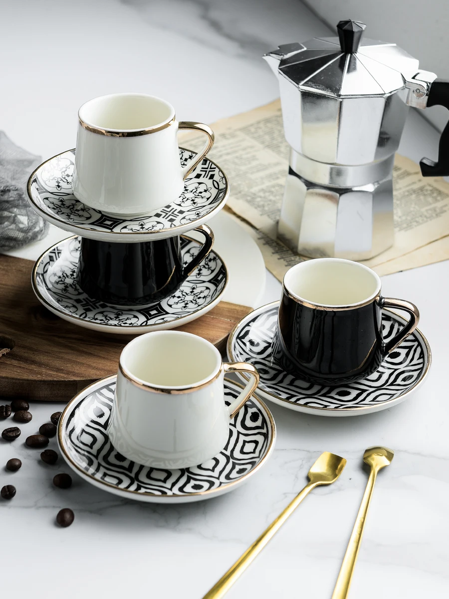 

Ceramic coffee cup and dish New product Creative Türkiye style Italian espresso cup 80ml afternoon tea cup