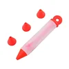Silicone Food Writing Pen Decorating Pen with 4 Patterns of Icing Piping Pen Tips Cookie Cream Pastry Decorating Pens for Baking 6