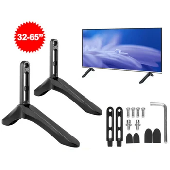Universal Steel TV Base For LCD Pedestal Screen Stand Home Universal Monitor Riser For 32 To 65 Inches