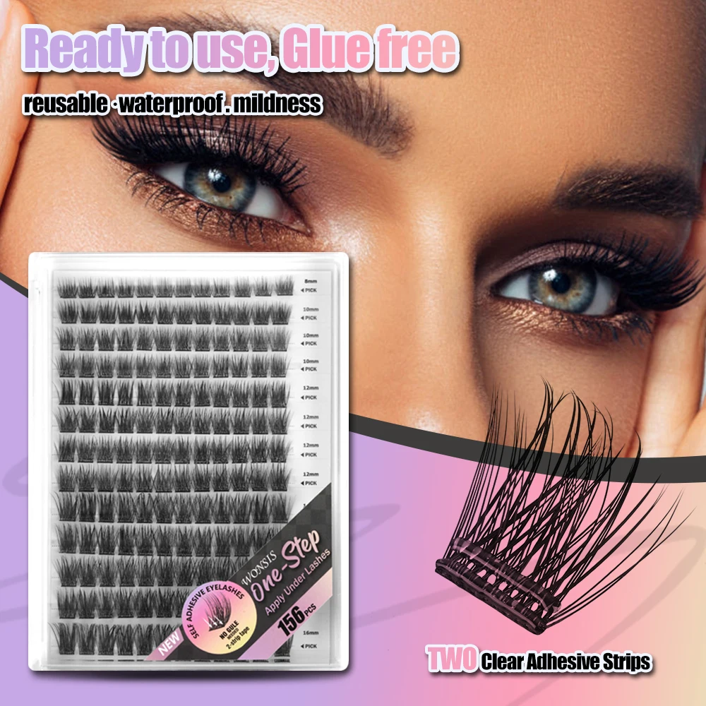 ETVITE SelfAdhesive False Eyelashes 156pcs GlueFree False Eyelashes