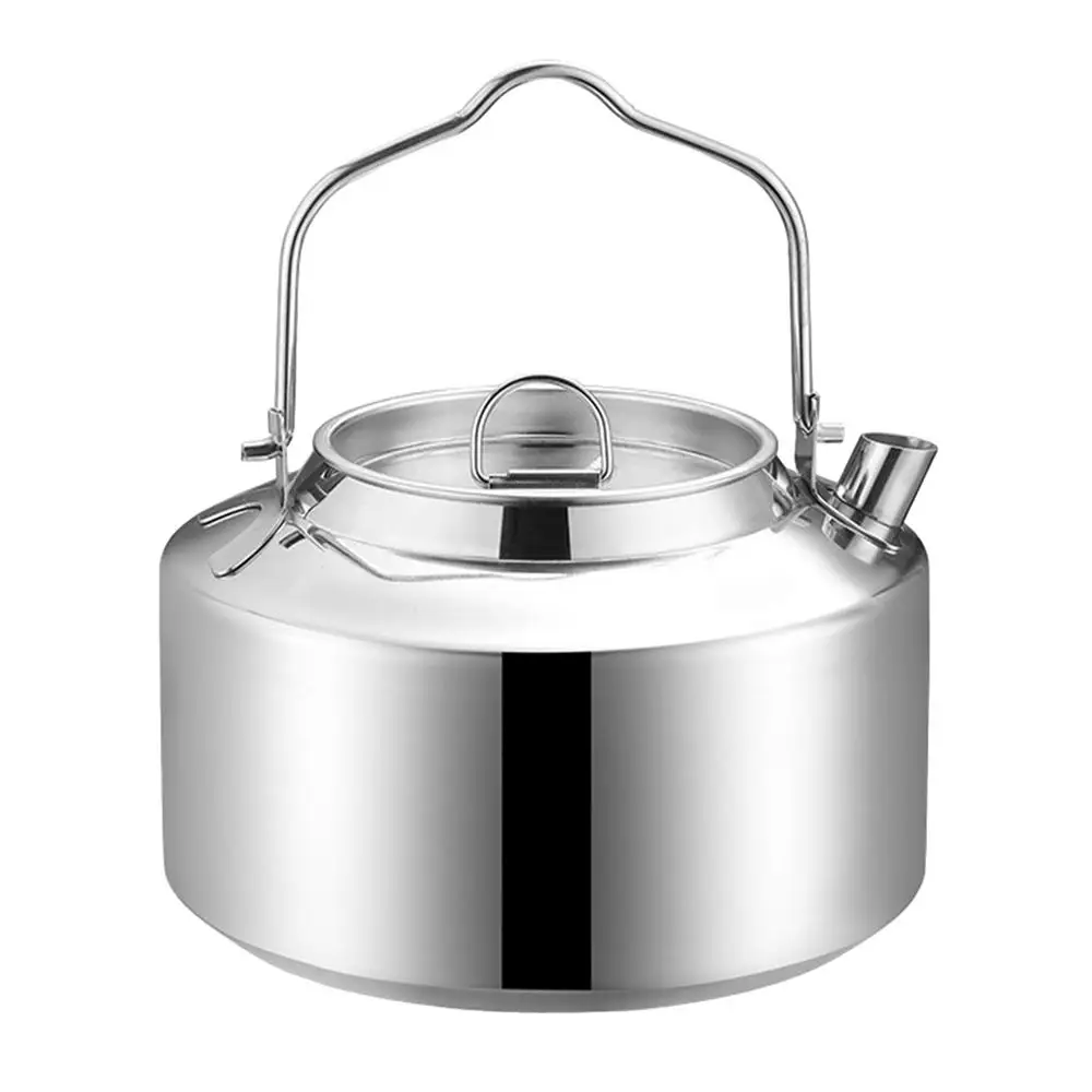 Bouilloire De Camping Compacte Inox 304 - Double Poignée, Verrouillable