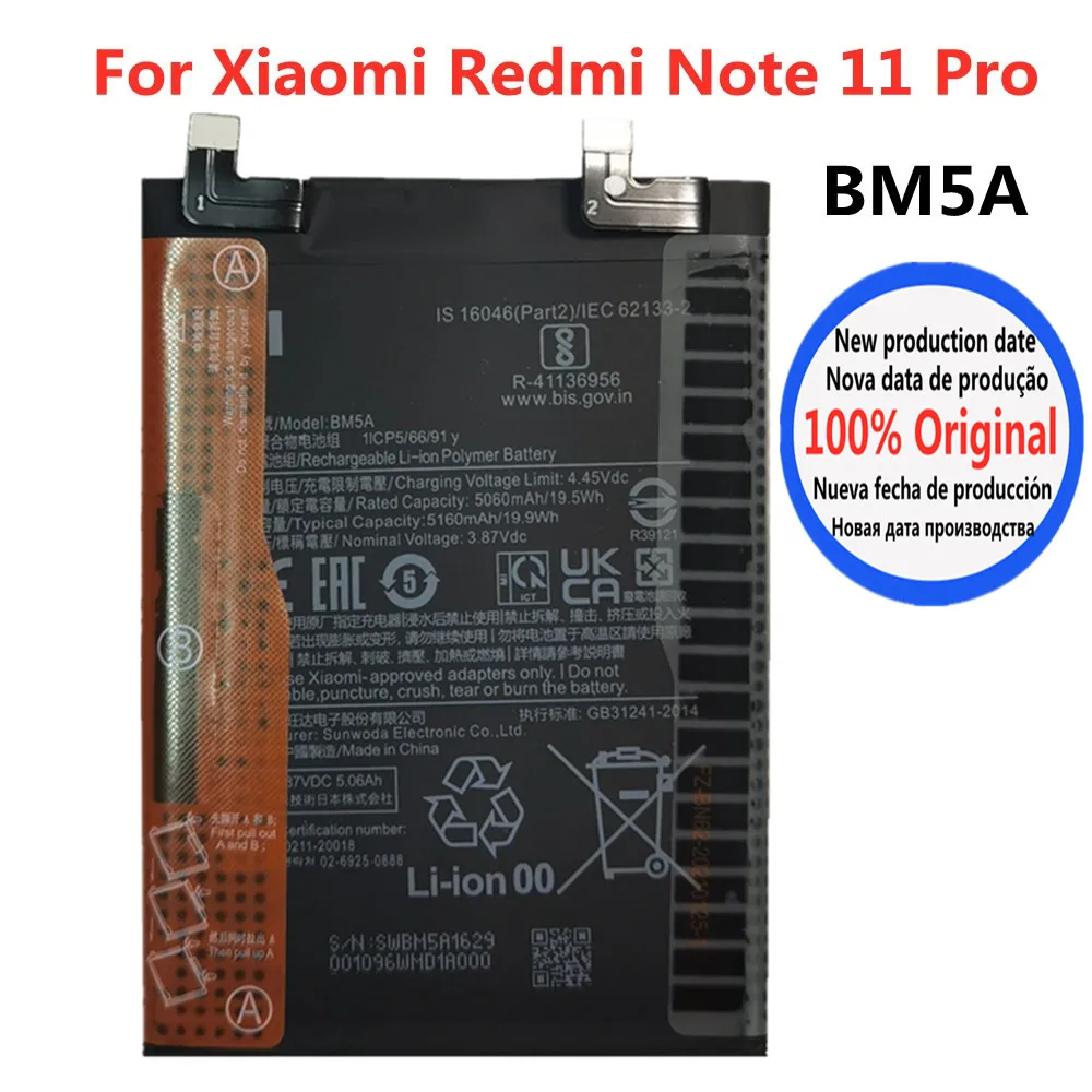 

BM5A 100% оригинальный запасной аккумулятор для Xiaomi Redmi Note 11 Pro 11pro высокое качество фотоаккумулятор Быстрая доставка