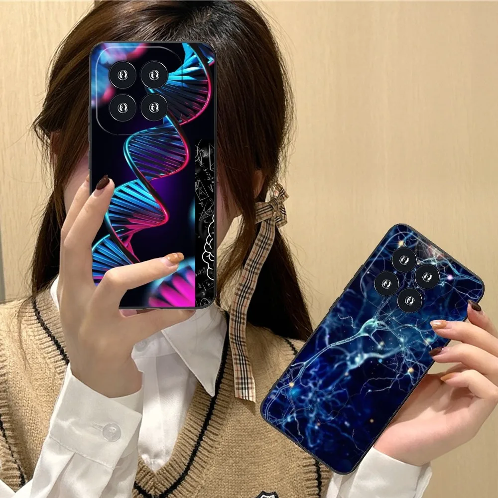 Dna Brain Neuron Mobile Cell Phone Case For Xiaomi 13 12 11 S T Ultra Lite Redmi Note 12 10 Poco F4 F5 X5 Pro 5G Black Cover