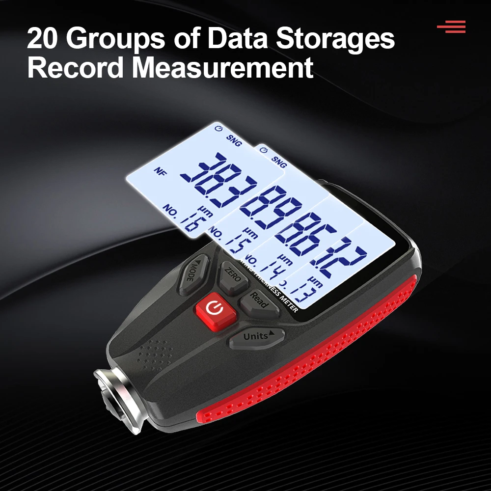 GVDA Digital Film Coating Thickness Gauge Car Paint Film Thickness Measuring Meter for Automotive Metal Electroplate 0-1300um