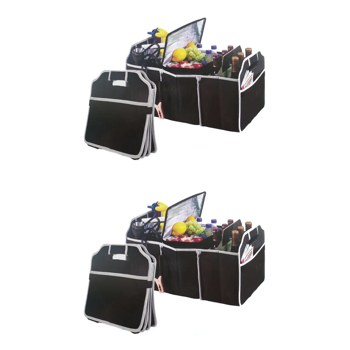 

2pcs Auto Trunk Storage Organizer Big Capacity Foldable Cargo Trunk Organizer