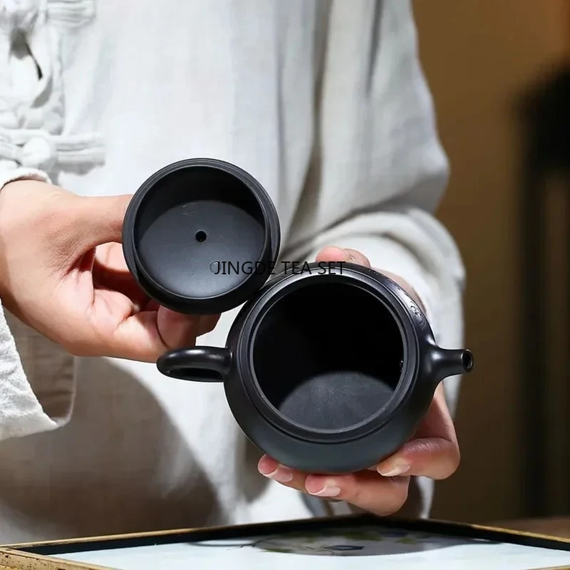 160ml Yixing Yixing Purple Clay Pot Ball Hole Filter Beauty Tea Pouring Pot Raw Mineral Kung Fu Tea Set