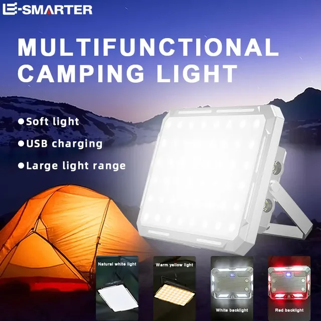 LED Camping tente lumière projecteur Rechargeable haute puissance éclairage de secours extérieur étanche Portable lampes de nuit suspendues 6