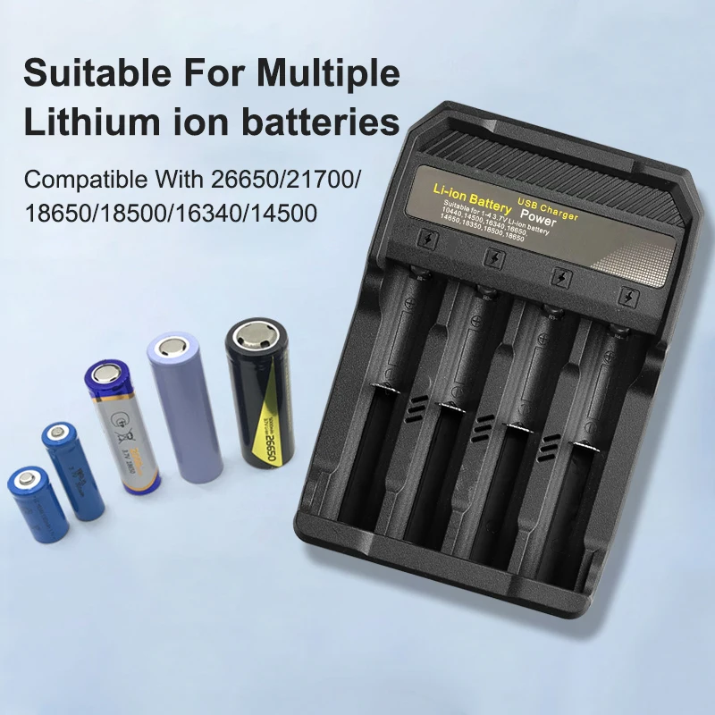18650 Battery Charger For 18350 26650 16340 14500 18500 18650 Battery Holder Power Bank Shell Rechargeable-Battery Charger Case