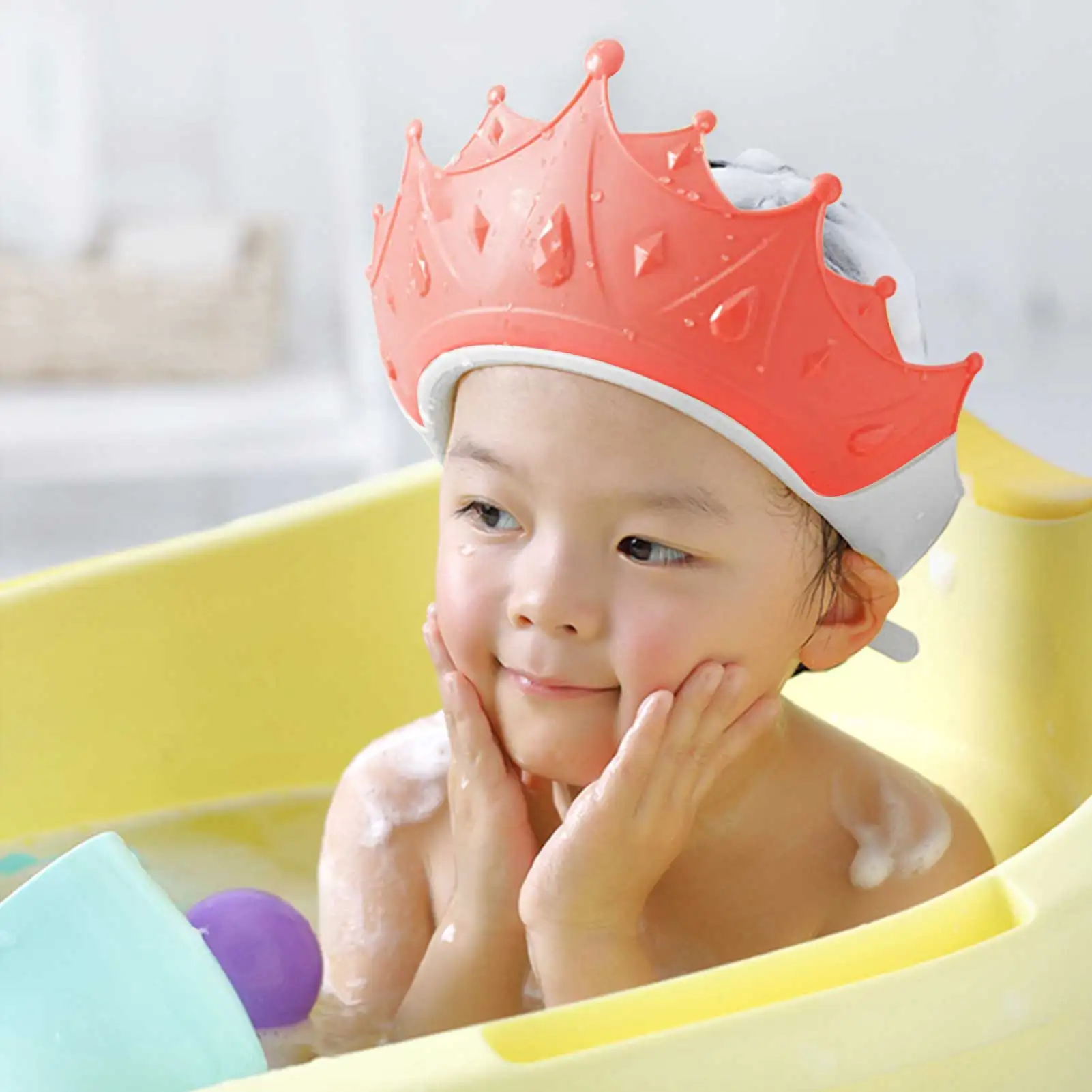 Adjustable Baby Shower Cap Shampoo Bath Wash Hair Shield Hat Waterproof For Baby 