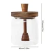 Airtight Syrup Dispenser with Wooden Dipper and Lid 18oz Honey Container Holder Honey Jar Pot Modern Honey Syrup Glass Container 6