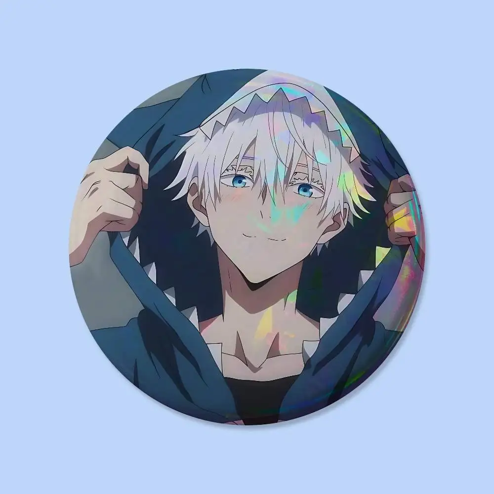 Cartoon G-Gojo Satoru Anstecker 25 32 44 58 75 mm Runde Cosplay-Pins Taschen-Deko Fans Sammlerstücke Freunde Geschenke Brosche Souvenir – Detail 24