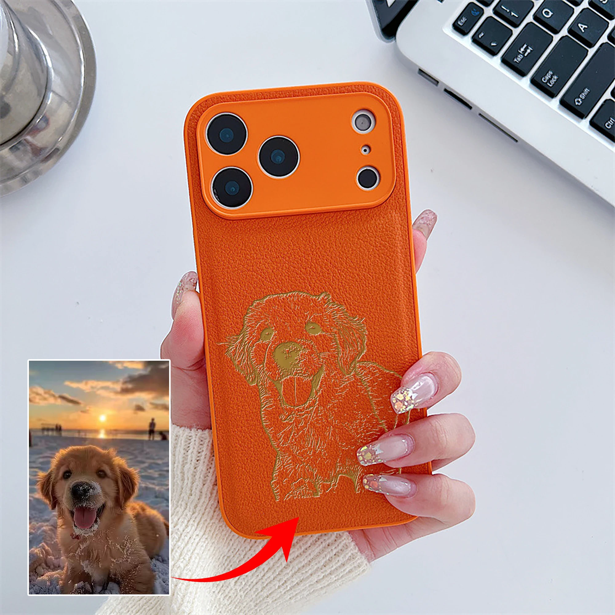 Custom Couple Family Pet Friend Personal Photo Conversion Lines Laser thumbnail 8