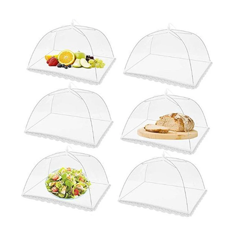 Portable Umbrella Style Food Cover Picnic Barbecue Party Anti Mosquito Fly Meal Cover Lace Table Home Food Kitchen Gadgets