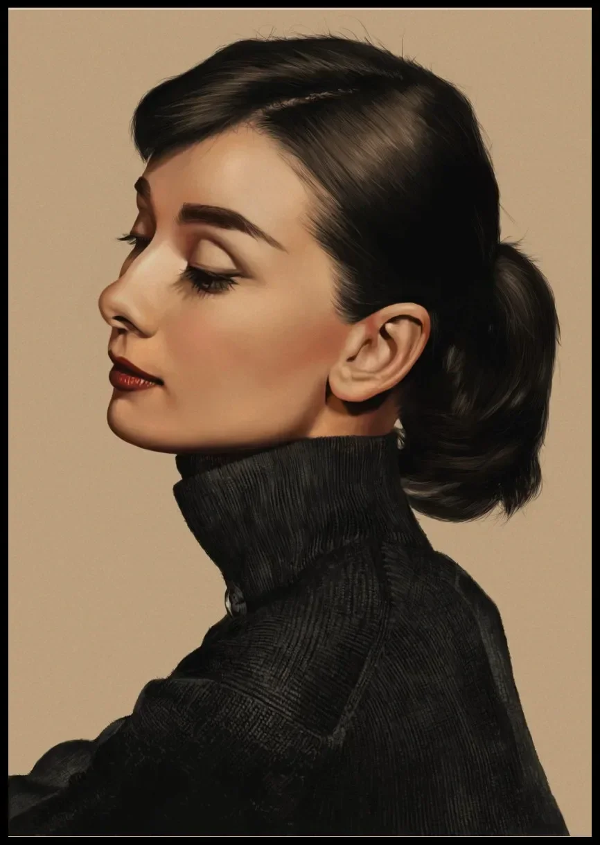 Audrey Hepburn Movie Retro Poster Wall Art Kraft Paper Poster Clear Vintage Picture Bar Cafe Home Room Decoration Wall Stickers