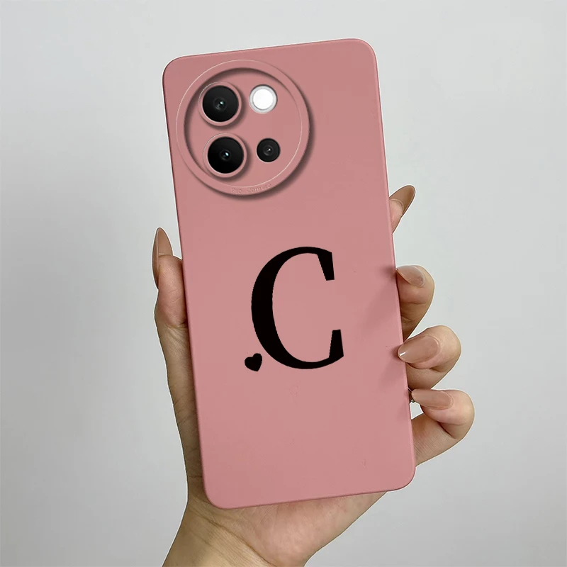 Cute Letters Shockproof Liquid Silicone Phone Case - Durable Back Protector, Bumper Design