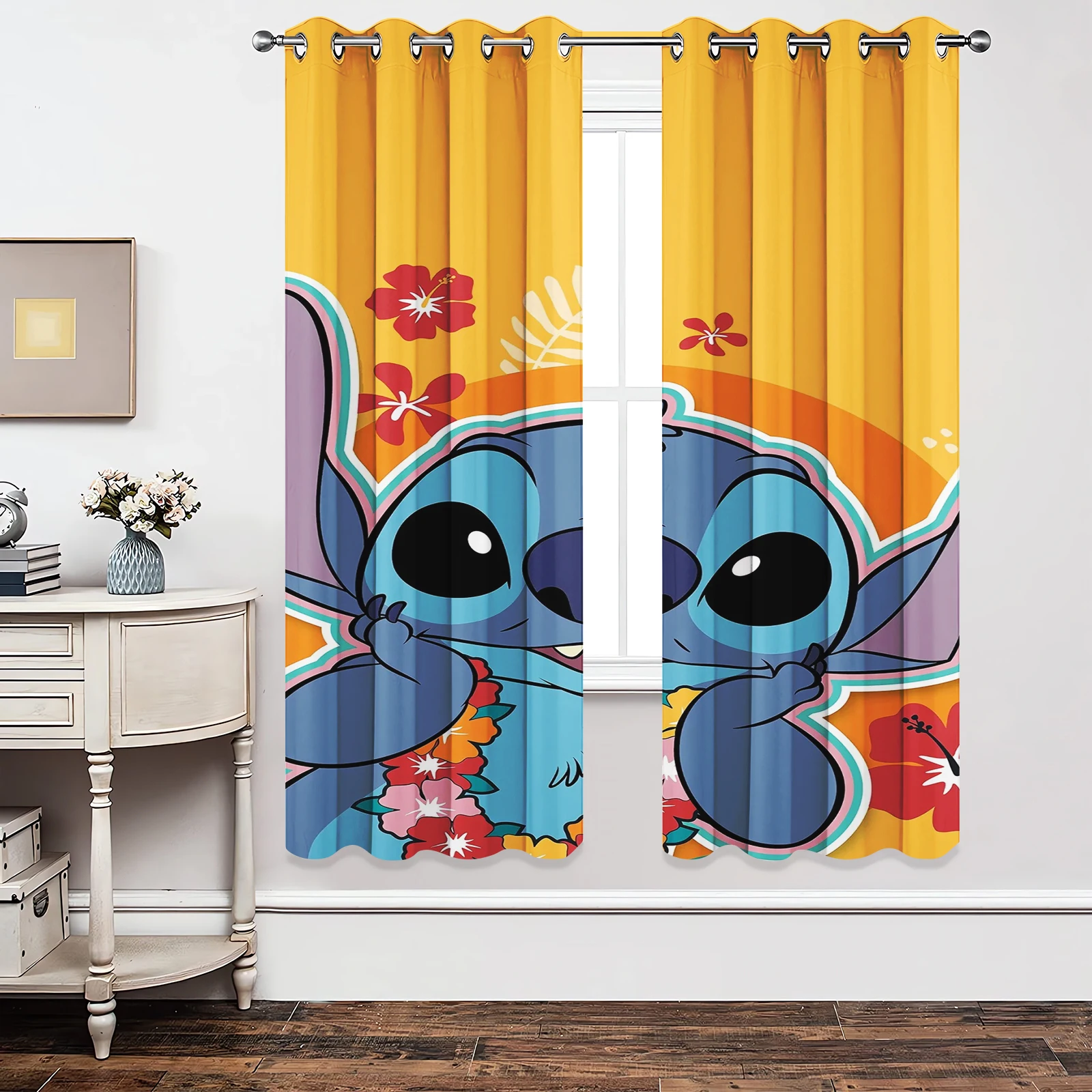 

MINISO Disney co-branded Stitch Experiment 626 Curtain Light filtering curtains Living room Bedroom Heat and sun protection