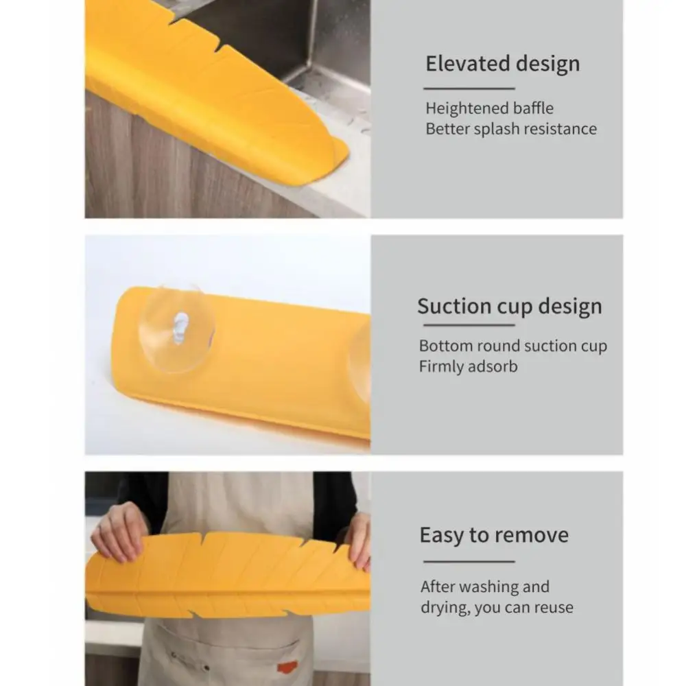 Kitchen Sink Water Splash Guards Anti-Splash Water Baffle Board With Suction Cup Oil-Proof Baffle Screen Kitchen Accessories