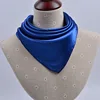 50x50cm Women Solid Square Scarf Single Performance Boy Girl Small Simulation Silk Scarves Flight Attendant Party Gift 6