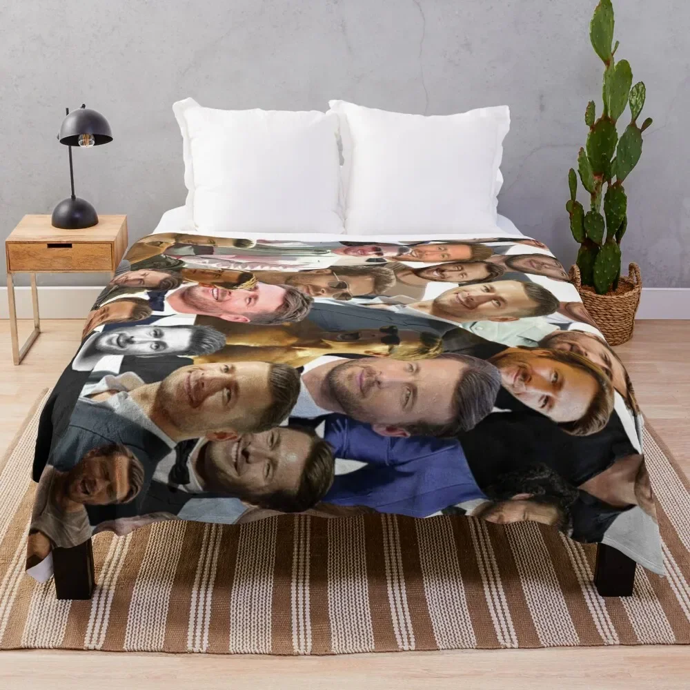 

glen powell photo collage Throw Blanket Summer Beddings Fluffy Softs Luxury Brand Blankets