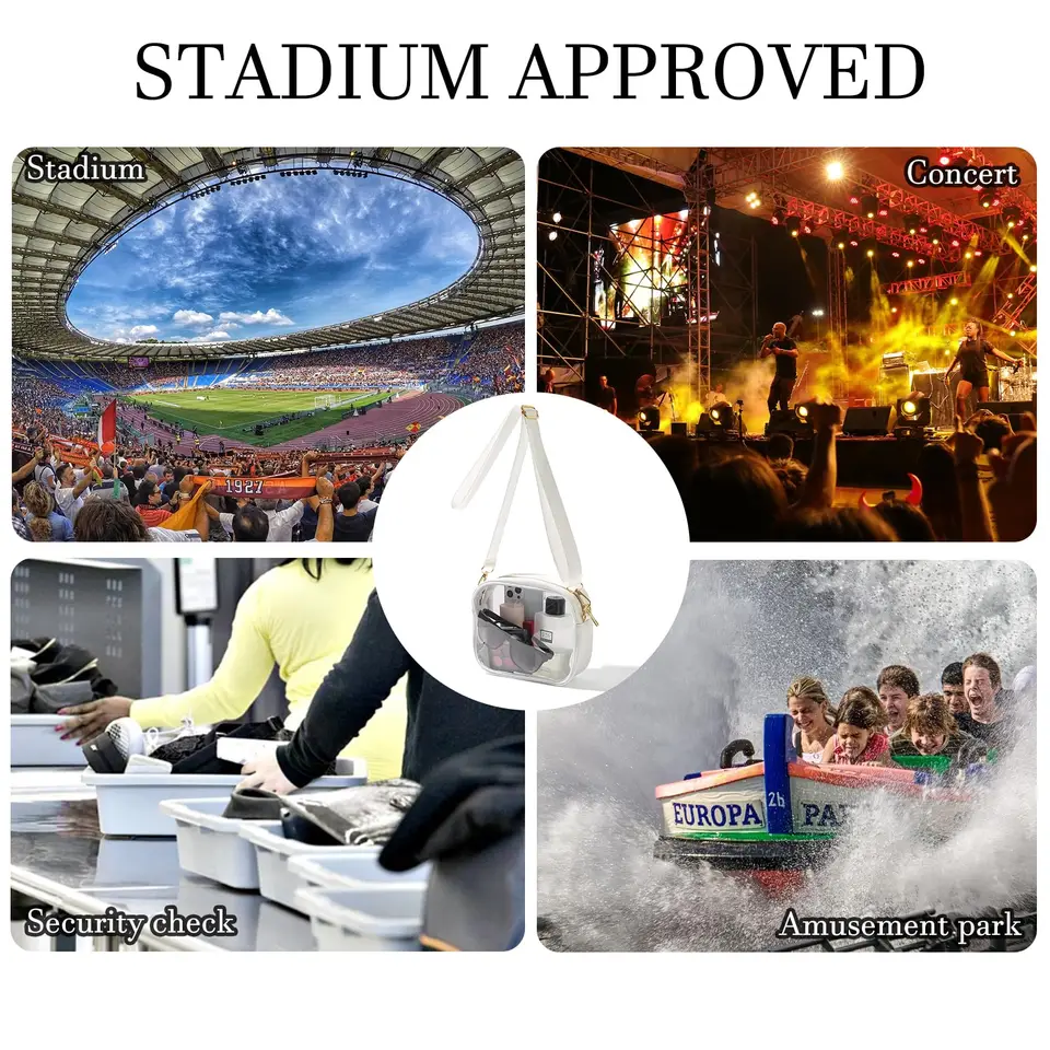 Zaino trasparente approvato dallo stadio Mini zaino trasparente trasparente per donna uomo zaino per concerti, lavoro, Sport, Festival  1524