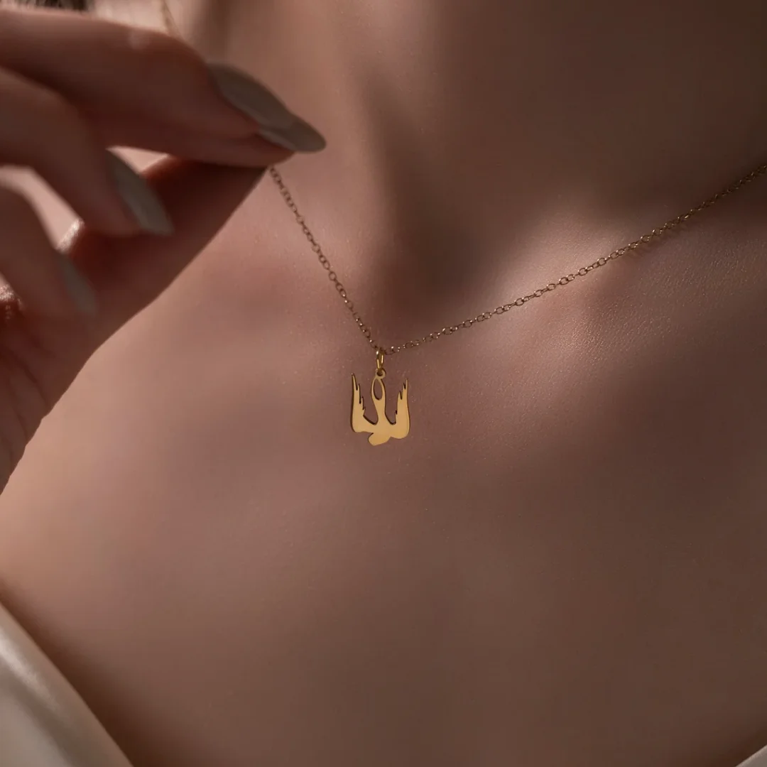 Ukraine National Emblem Halskette Party Schmuck Edelstahl Anhänger Halskette Einfache ukrainische Symbol Halskette