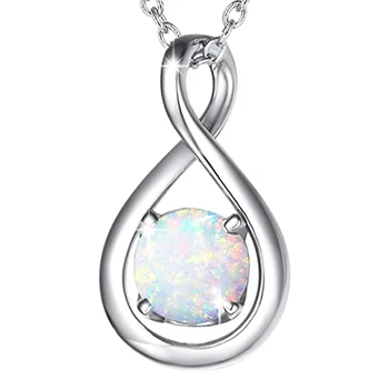 Delicate Imitation Opal Pendant Necklace 1