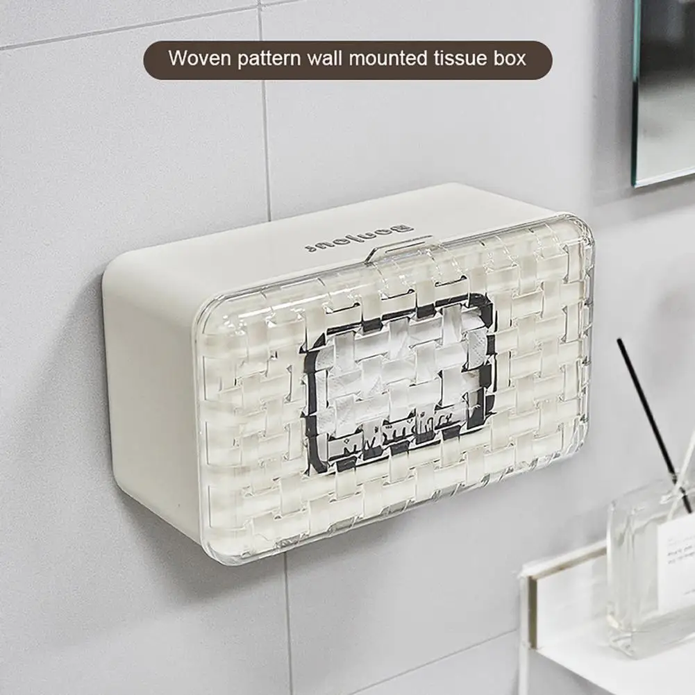 

Woven Texture Tissue Holder Elegant Woven Texture Wall-mounted Tissue Storage Box for Home Bathroom Room for Kitchen for Home