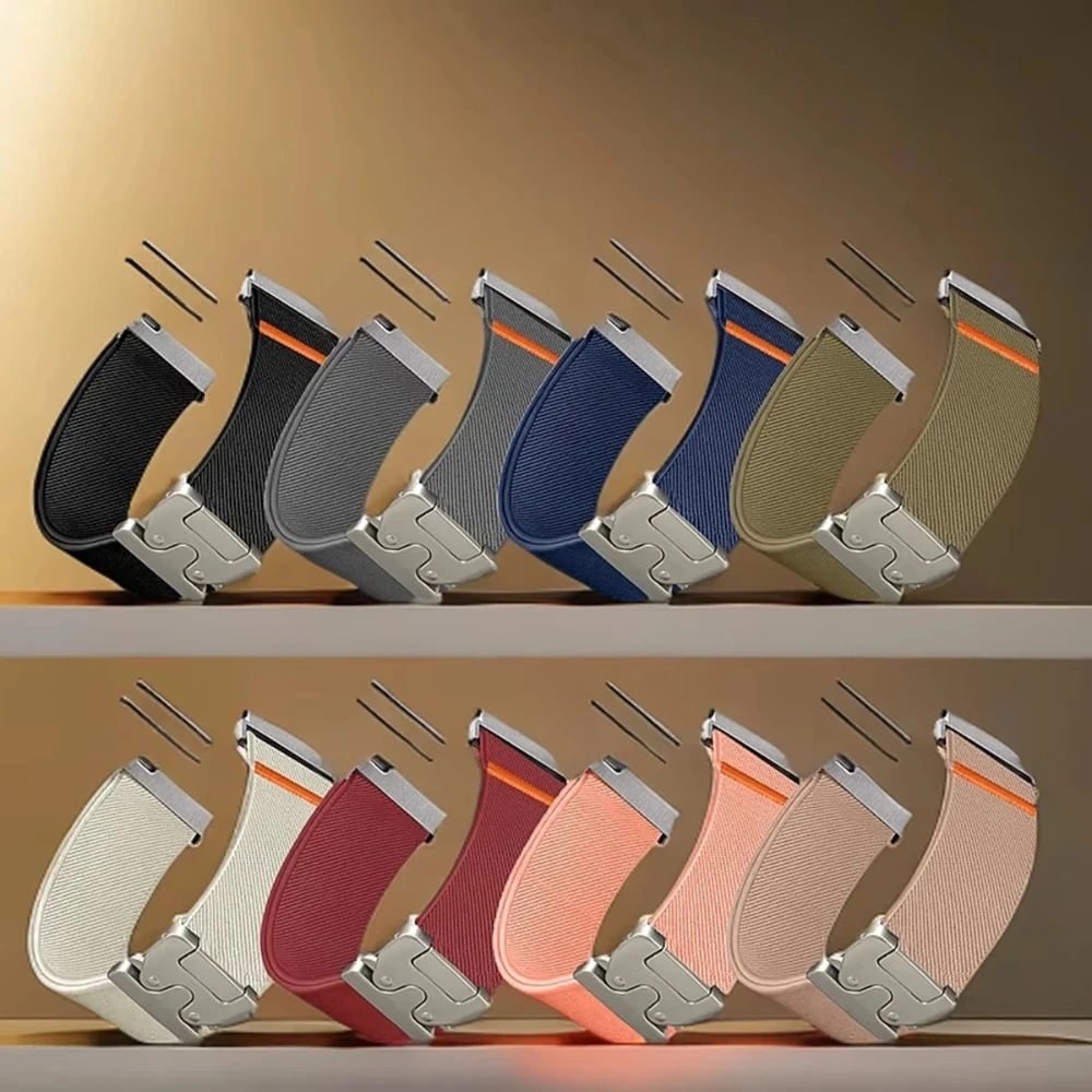Durable Nylon Strap with Parachute Buckle - 22mm Elastic Correa Band