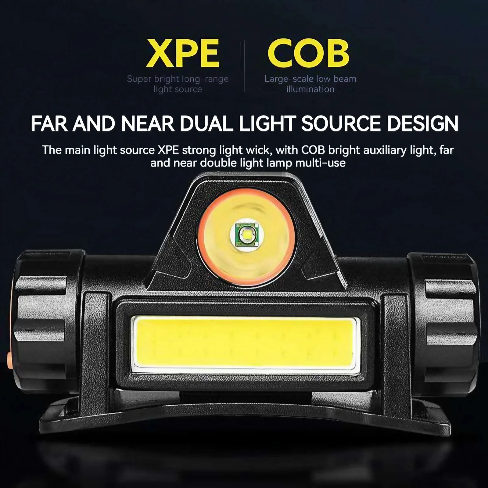 Magnetic Work Light LED Headlight dual light source COB USB Charging Headlamp Outdoor High Brightness Night Fishing Headlamp
