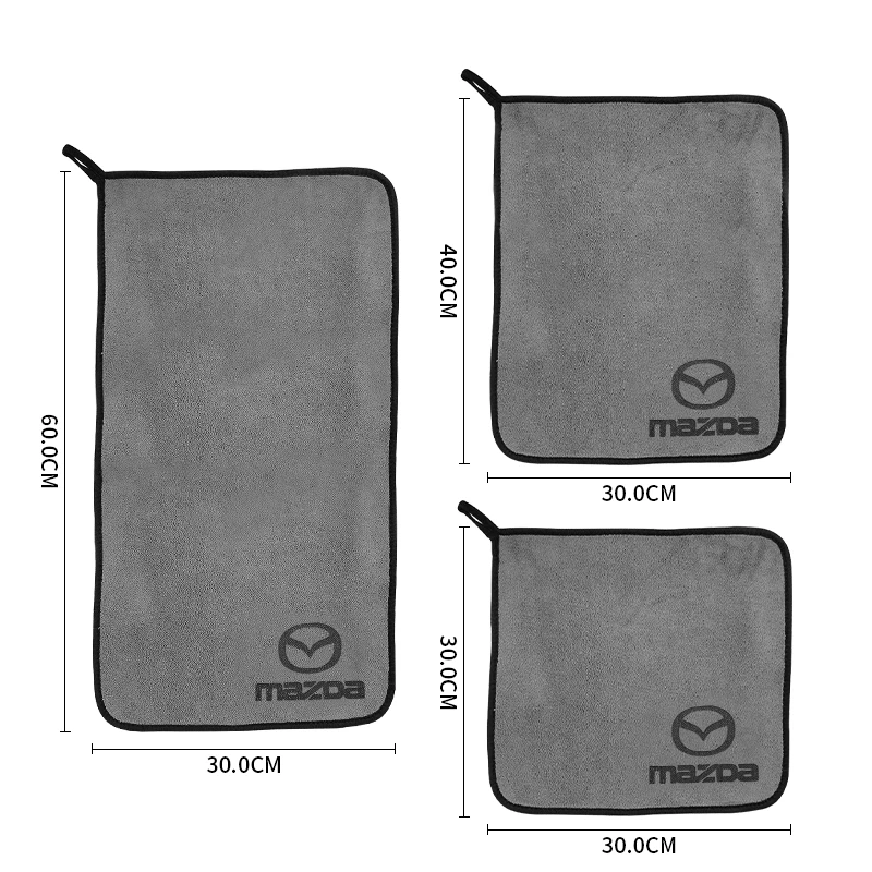 car wash towel Cotton Car Logo Emblem Soft Cleaning Rag Cloth For Mazda MX3 MX5 CX5 626 M3 MP BM GL 2 CX-7 CX30 CX4