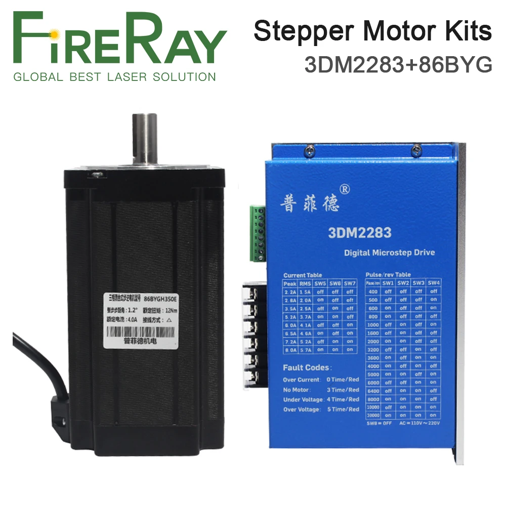 

FireRay 4N.m 6N.m 8N.m 12N.m 3-фазные наборы шагового двигателя 86BYG серия 220V 3DM2283 + 86BYG350