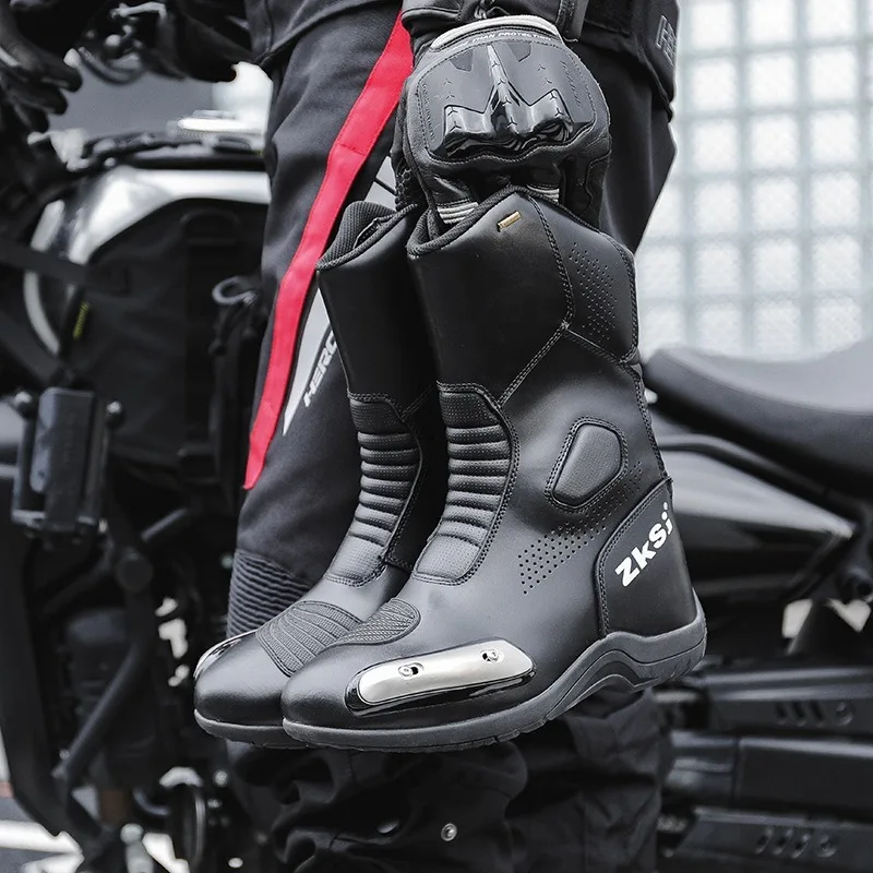 Motorcycle Shoes Full Leather Motocross Boots with Shifter Guard Cafe Boots Enduro Boots for Touring&hiking Moto Protection Gear - Image 2