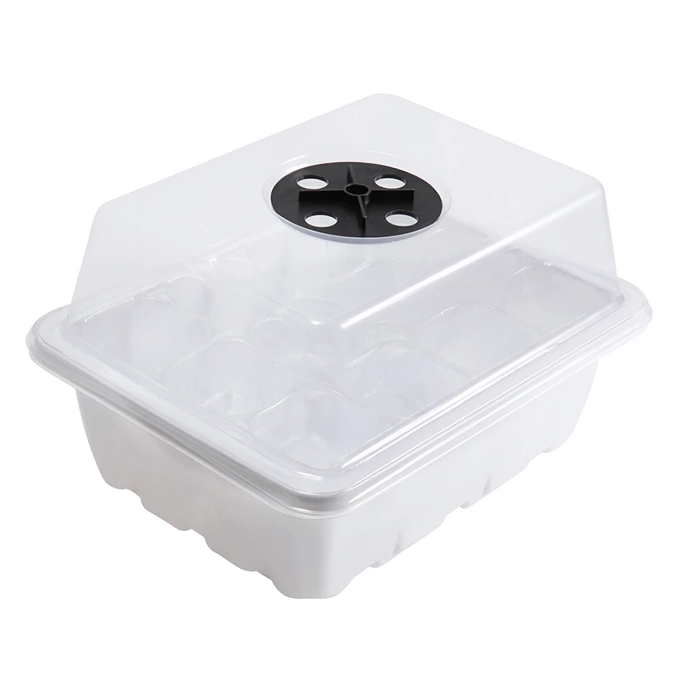 12 Holes Seed Starting Tray with Humidity Dome Plant Germination Starter Tray Mini Greenhouse Germination Tray for Plant Growing