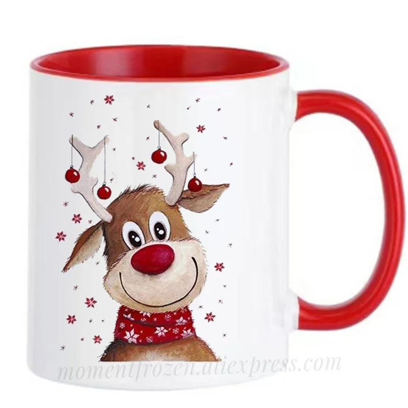 

Merry Christmas Xmas Santa Mugs Ceramic Deer Cups Coffee Mugen Coffeeware Home Decal Funny Gift Idea Teaware Tableware Drinkware
